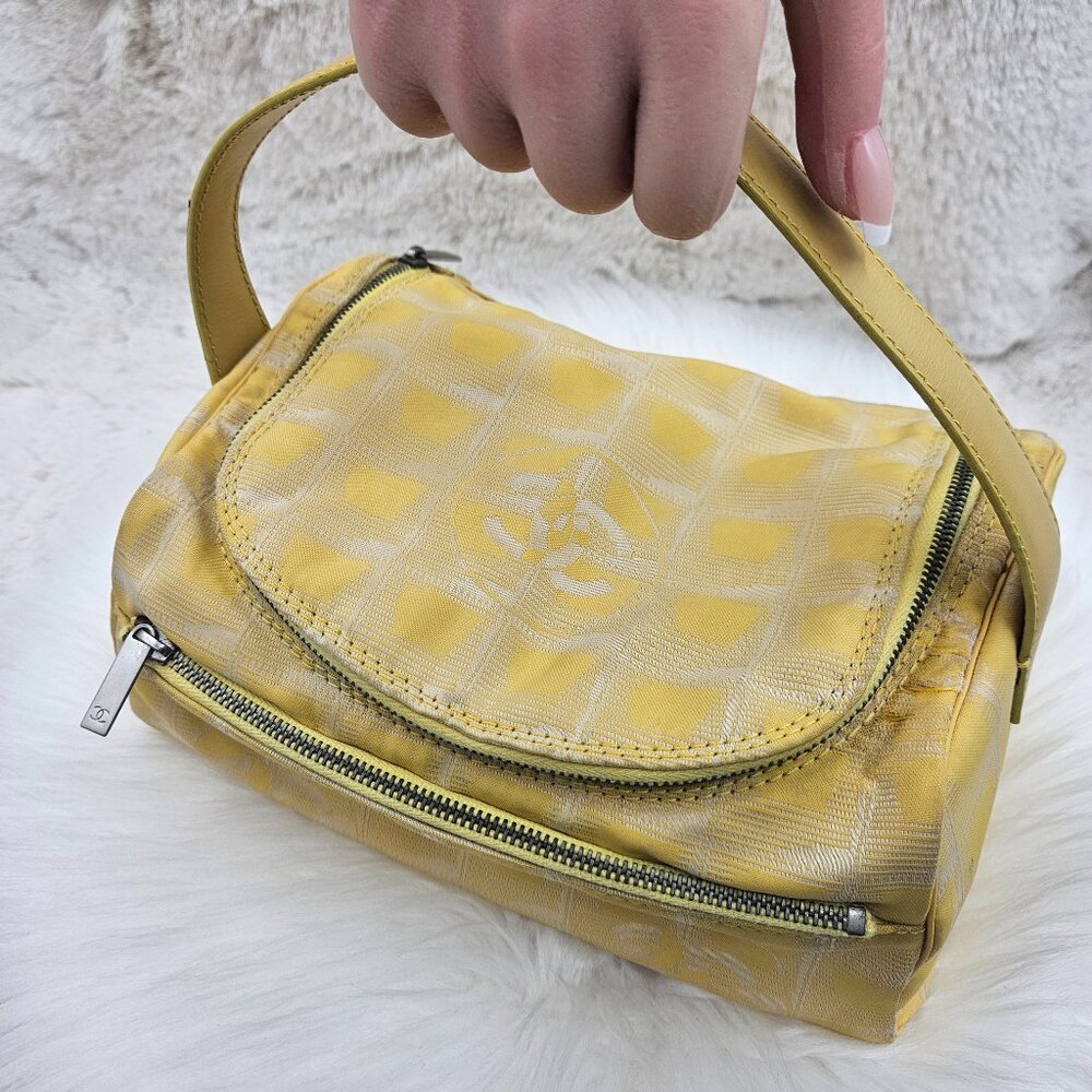 Chanel  Yellow Travel Line Pouch Bag